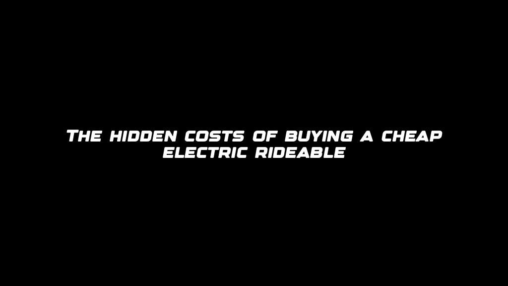The hidden costs of buying a cheap electric rideable